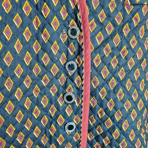 Leslie Fay Vintage 90s Quilted Geometric Black Red Career Blazer Size 10 - Picture 4 of 10